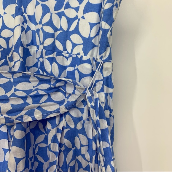 G.H. Bass & Co. Blue & White Floral Cotton Tie Back V-Neck Sundress Size 2 - Picture 10 of 12